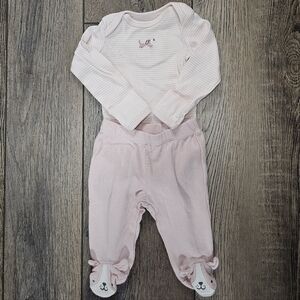 Carter's Pink Striped Doggie Footie